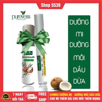 Combo mascara dưỡng mi dầu dừa , dưỡng môi dầu dừa, dầu dừa dưỡng mi, dưỡng môi nguyên chất giúp cho mi thêm dày cho môi thêm mọng có video hướng dẫn – Shop 5539