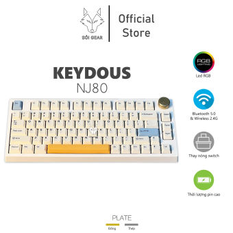 Bàn phím cơ không dây NJ80 Keydous HOTSWAP RGB | Type C | Bluetooth 5.0 | Wireless 2.4G