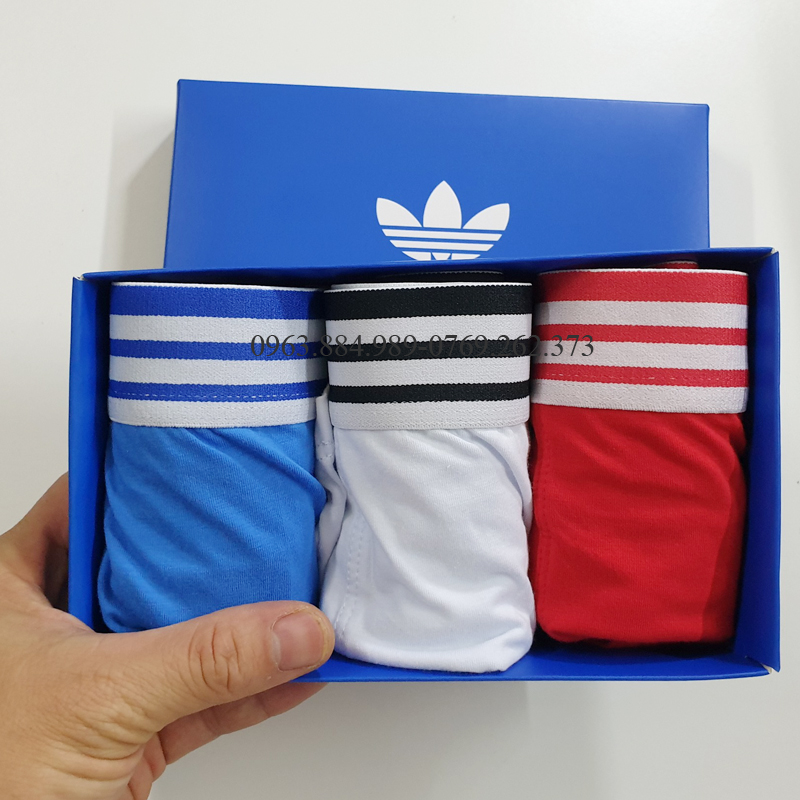 Bộ 3 quần Boxer AD.01 thuong hiệu cho anh em chất cotton cạp dệt bản rộng cho anh em, màu sắc đẹp - Ảnh, video shop làm