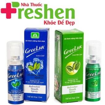 Combo 2 chai xịt thơm miệng thảo dược Greelux xanh lá 12ml giúp khử mùi hôi miệng