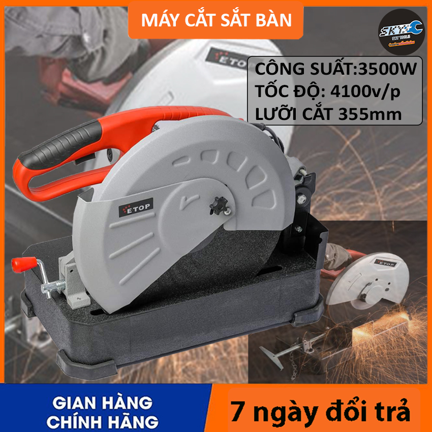 XH2800 Máy cắt sắt bàn công suất lớn 3500W, Máy cắt bàn lưỡi 355mm máy 15kg cắt đầm máy, Máy cắt sắt lớn, Máy cắt sắt bàn ETOP máy cắt lớn , Máy cắt siêu chuẩn, mạnh mẽ, bền bỉ. Bảo hành đầy đủ 6 tháng