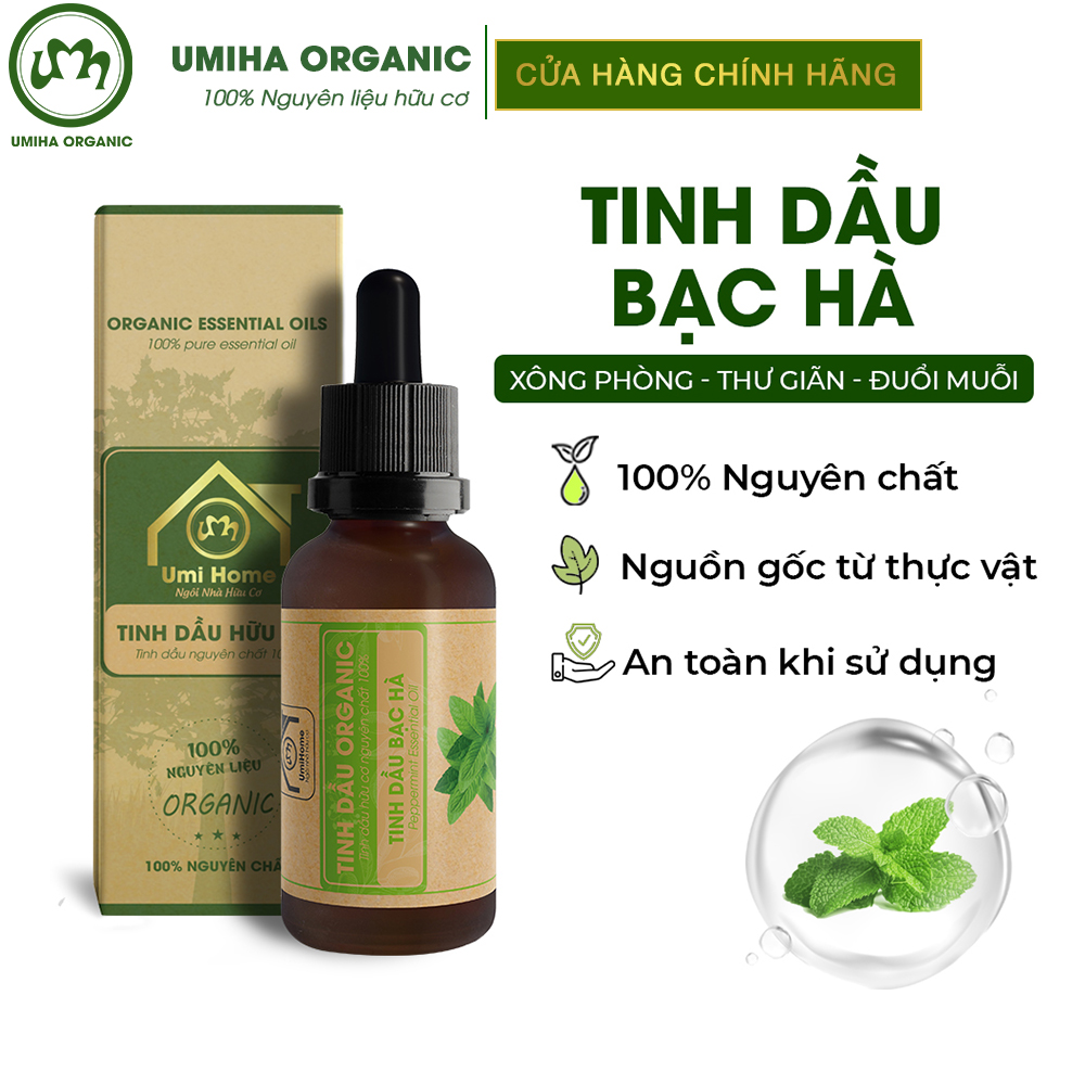 Tinh dầu Bạc Hà hữu cơ UMIHA nguyên chất | Pepermint Essential Oil 100% Organic 10ml