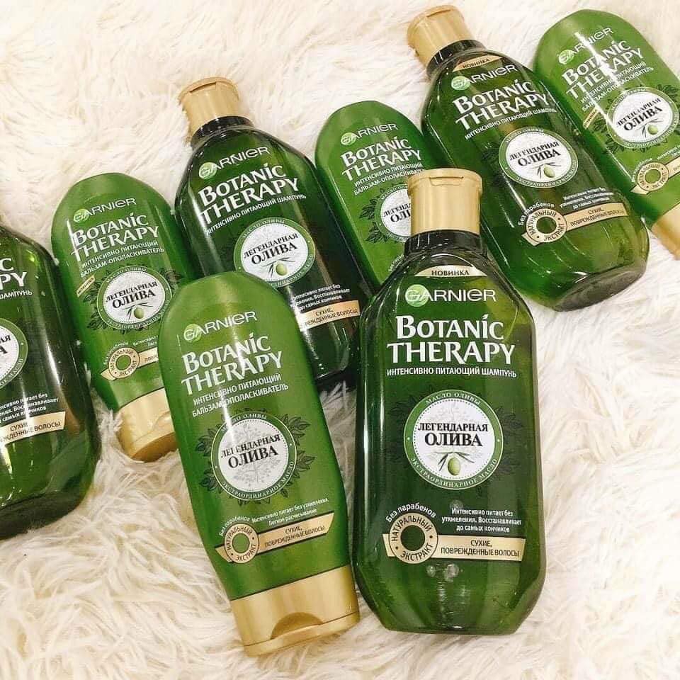 Bộ gội + xả tóc Garnier Botanic Oliu Nga ngăn rụng tóc, nuôi dưỡng tóc gội 400ml, xả 200ml