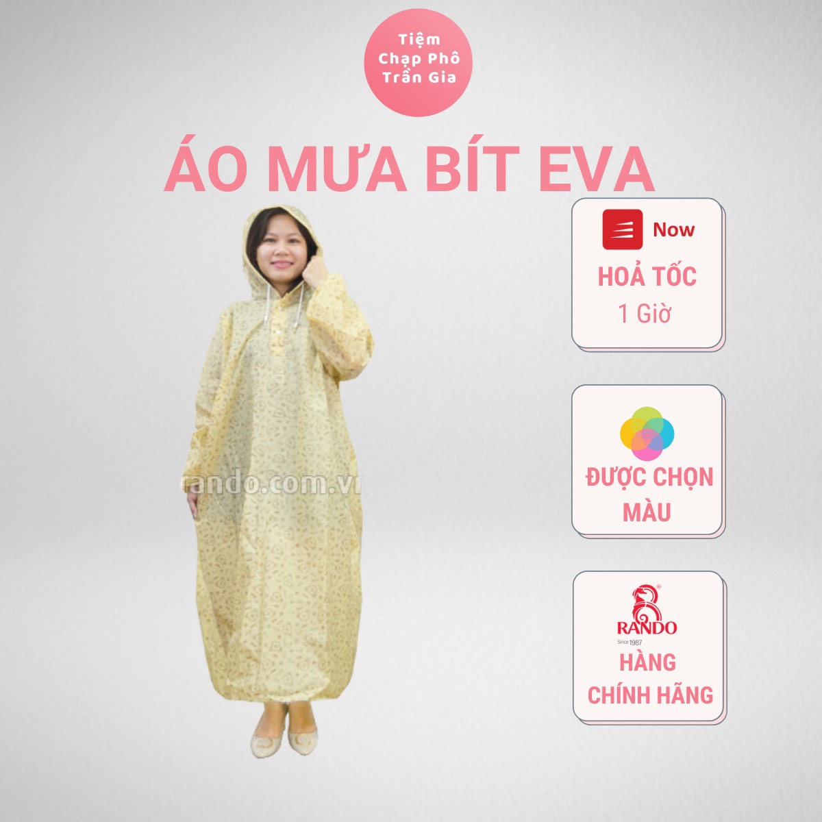 Áo mưa bít một người chất liệu eva cao cấp thương hiệu rando