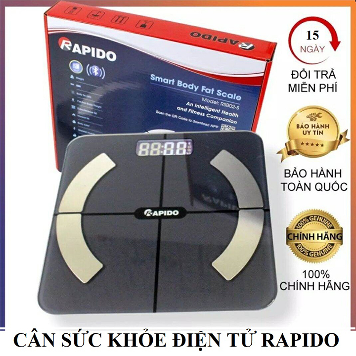 Cân sức khỏe điện tử thông minh Rapido RSB02-S kết nối Bluetooth