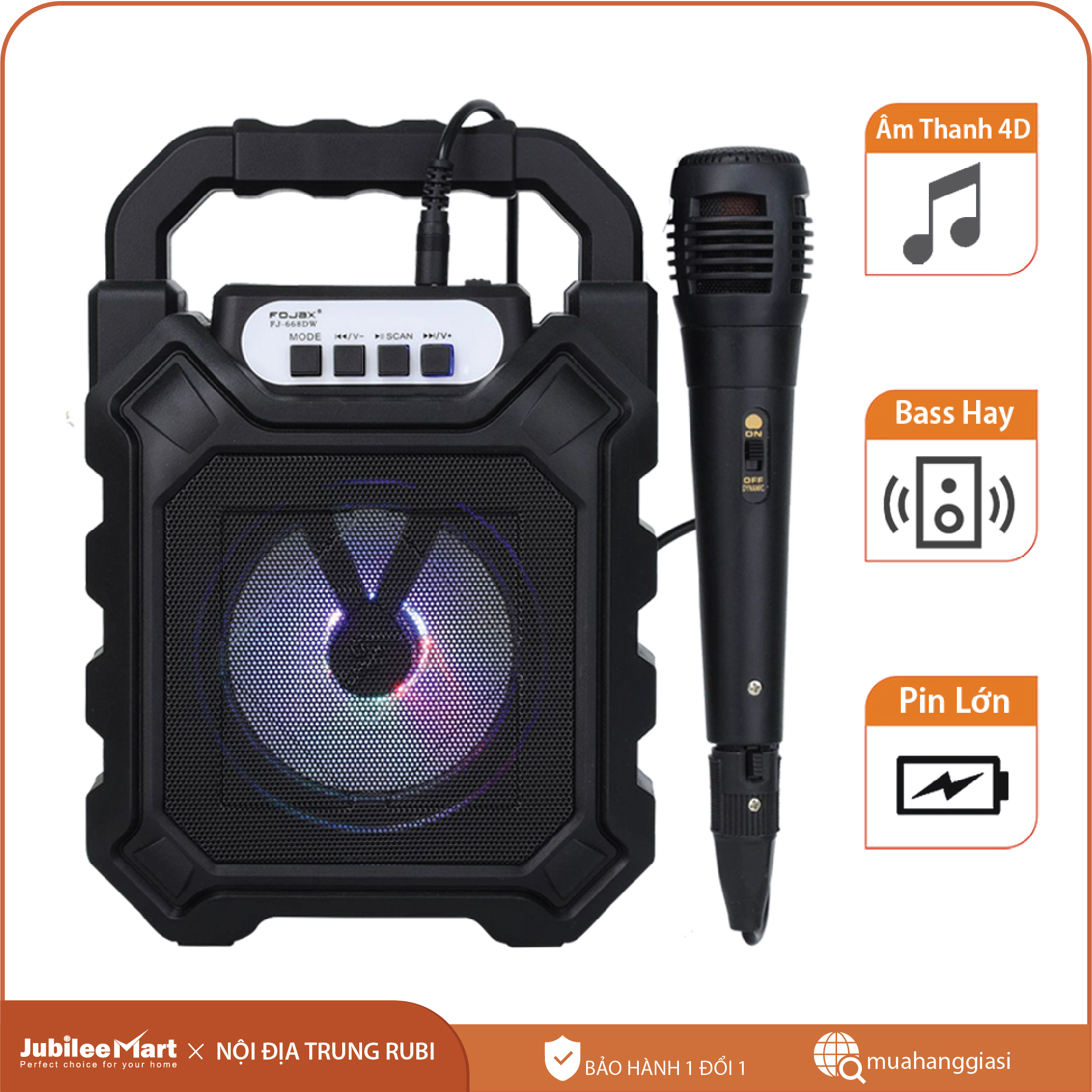 [ SIÊU SALE SINH NHẬT] Loa Kẹo Kéo Có Mic Hát Karaoke Nghe Nhạc Bluetooth, Loa bluetooth, loa kraoke cắm thẻ nhớ, nghe đài FM Siêu Hay - Tặng kèm Mic