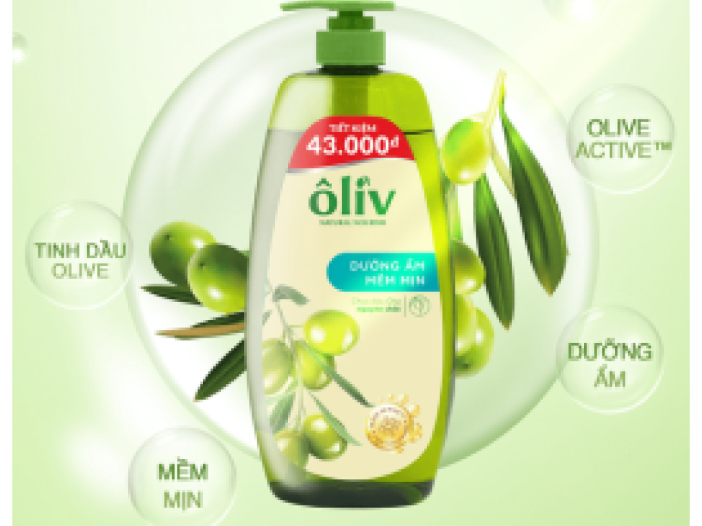 Sữa tắm ôliu Ôliv dưỡng ẩm mềm mịn 1 lít