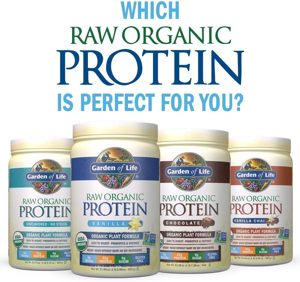 Bột đạm thuần chay hữu cơ Garden of Life Raw Organic Protein 20 Servings