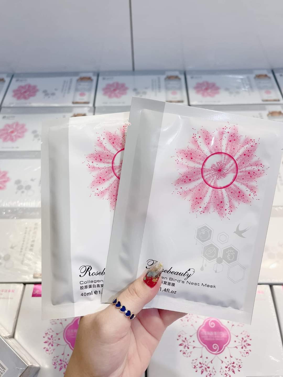 Mặt Nạ Yến Tươi Collagen Rosebeuty _ hộp 10 miếng