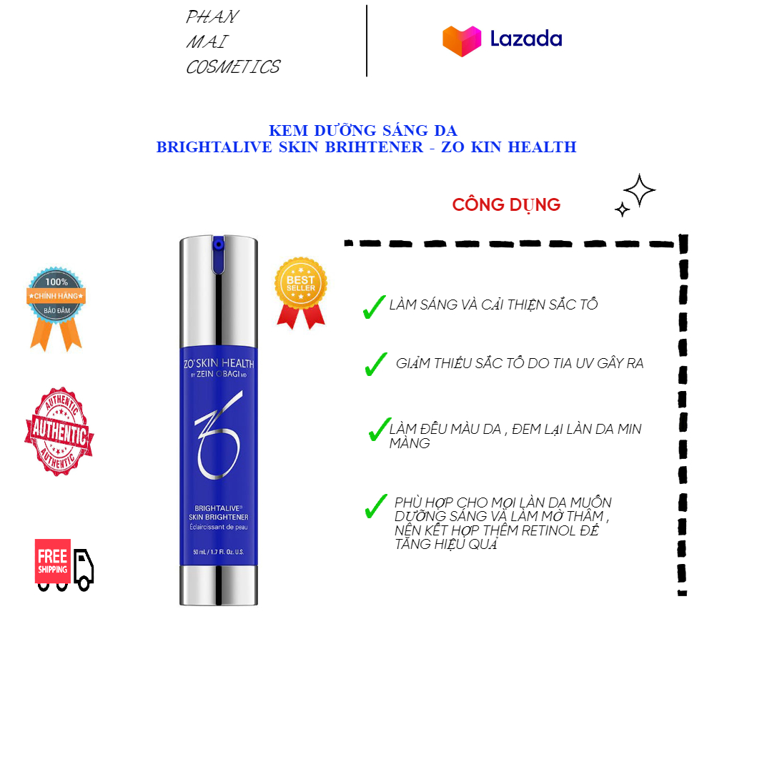 Kem dưỡng sáng da , mờ nám brightalive 50ml