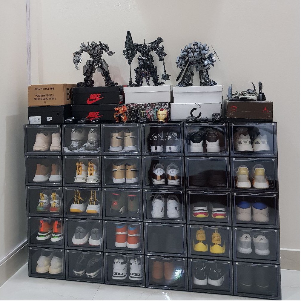 Hộp Đựng Giày Nhựa Cứng Size Lớn Hộp Để Giày Cửa Nam Châm Lắp Ráp Thông Minh Loại Cao Cấp