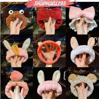 Băng đô rửa mặt , băng đô cài tóc. bờm cài đầu tai thỏ, mèo , cà rốt nhiều mẫu dễ thương