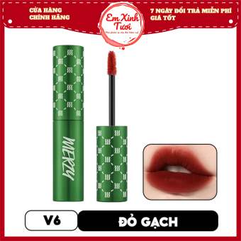 Son Kem Lì Merzy The First Velvet Tint 4.5G (V6 Green Vỏ Xanh, Hộp Đỏ Kèm Ruy Băng)