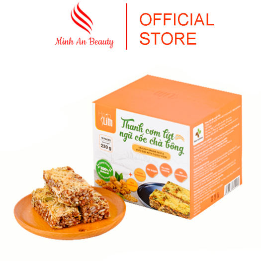 Thanh Cơm Gạo Lứt Herbslim Chà Bông Vị Thơm Ngon Hộp 10 Gói