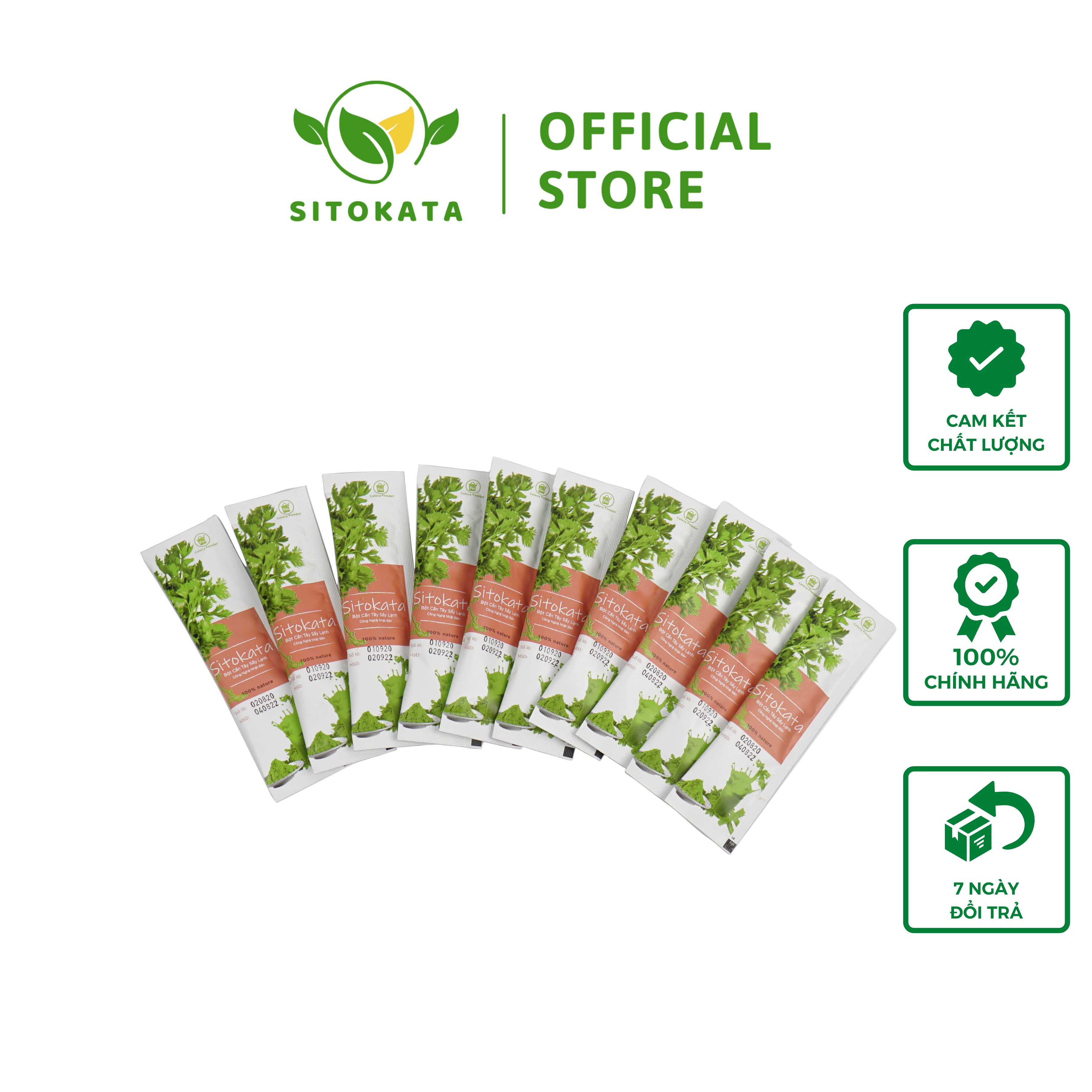 Bột cần tây Organic SITOKATA 1 gói 5g hỗ trợ giảm cân cân bằng nội tiết tố, thon dáng đẹp da, 100% thành phần từ tự nhiên