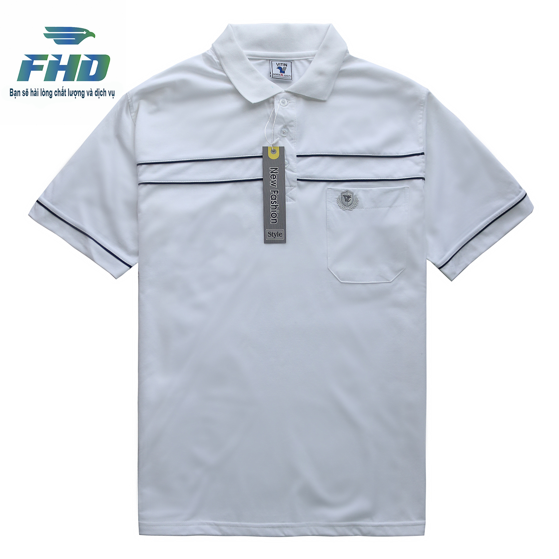 Men's Middle-Aged T-Shirt Made of Thick Cotton and Has Elegant Pockets in Elegant Colors Fhda001_4 - 1