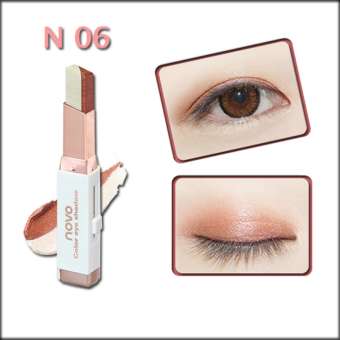 NoVo EYE SHADOW-Phấn Kẻ Mắt 2 Line Có Nhũ Tone Trắng Vàng Số 06