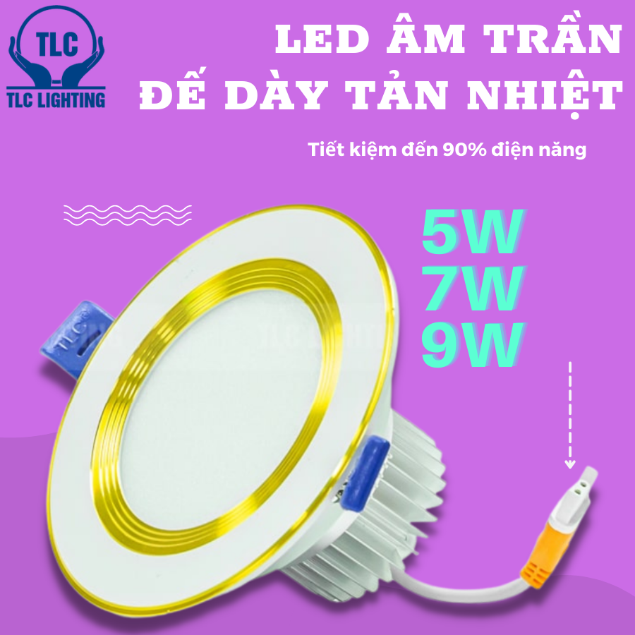 Đèn led panel nổi, Đèn chùm ốp trần, Đèn led panel 600x600 điện quang, Đèn LED âm trần chống chói tản nhiệt dày 5W-7W-9W viền vang, Sang Trọng, Tuổi Thọ Cao