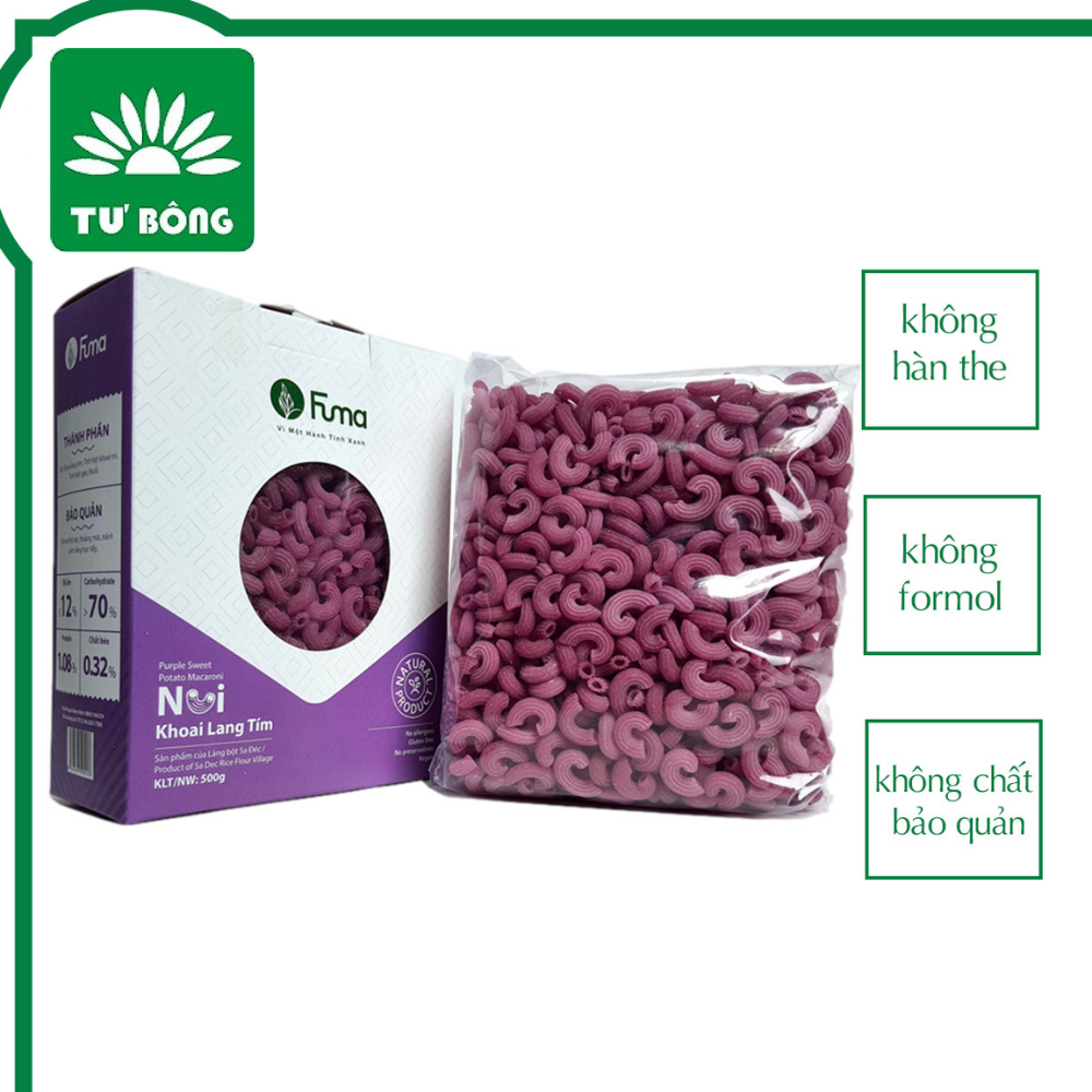 Nui khoai lang tím - Hộp 500g - sản phẩm làng bột truyền thống Sa Đéc