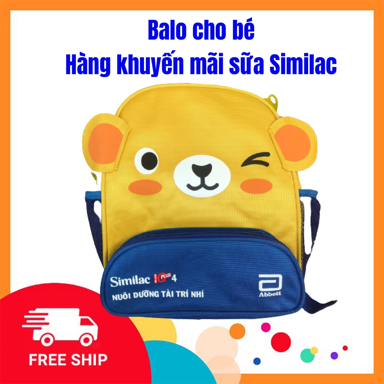 Balo gấu cho bé đi mẫu giáo hàng khuyến mãi hãng sữa similac -oanh vũ