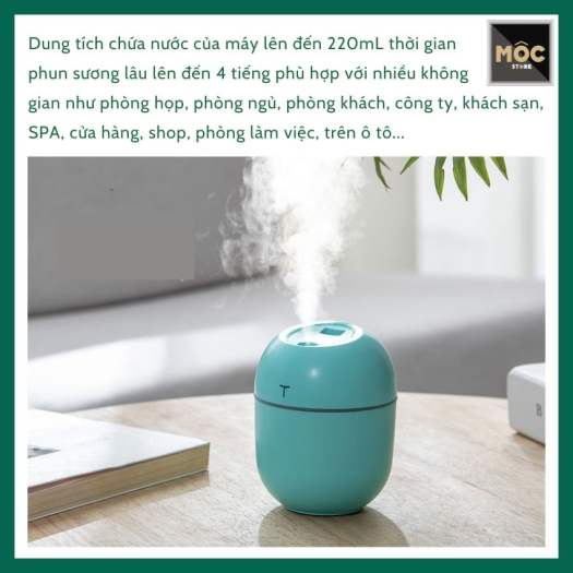 Máy Phun Sương Tinh Dầu Mini Humidifier 220Ml Máy Khuếch Tán Tinh Dầu Phun Sương Tạo Ẩm Cho Phòng Ngủ & Trên Ôtô Đèn Xông Tinh Dầu Có Hai Chế Độ Phun & Led 7 Màu Thay Đèn Ngủ & Giúp Xua Duổi Côn Trùng mocstore, loại tốt giá rẻ