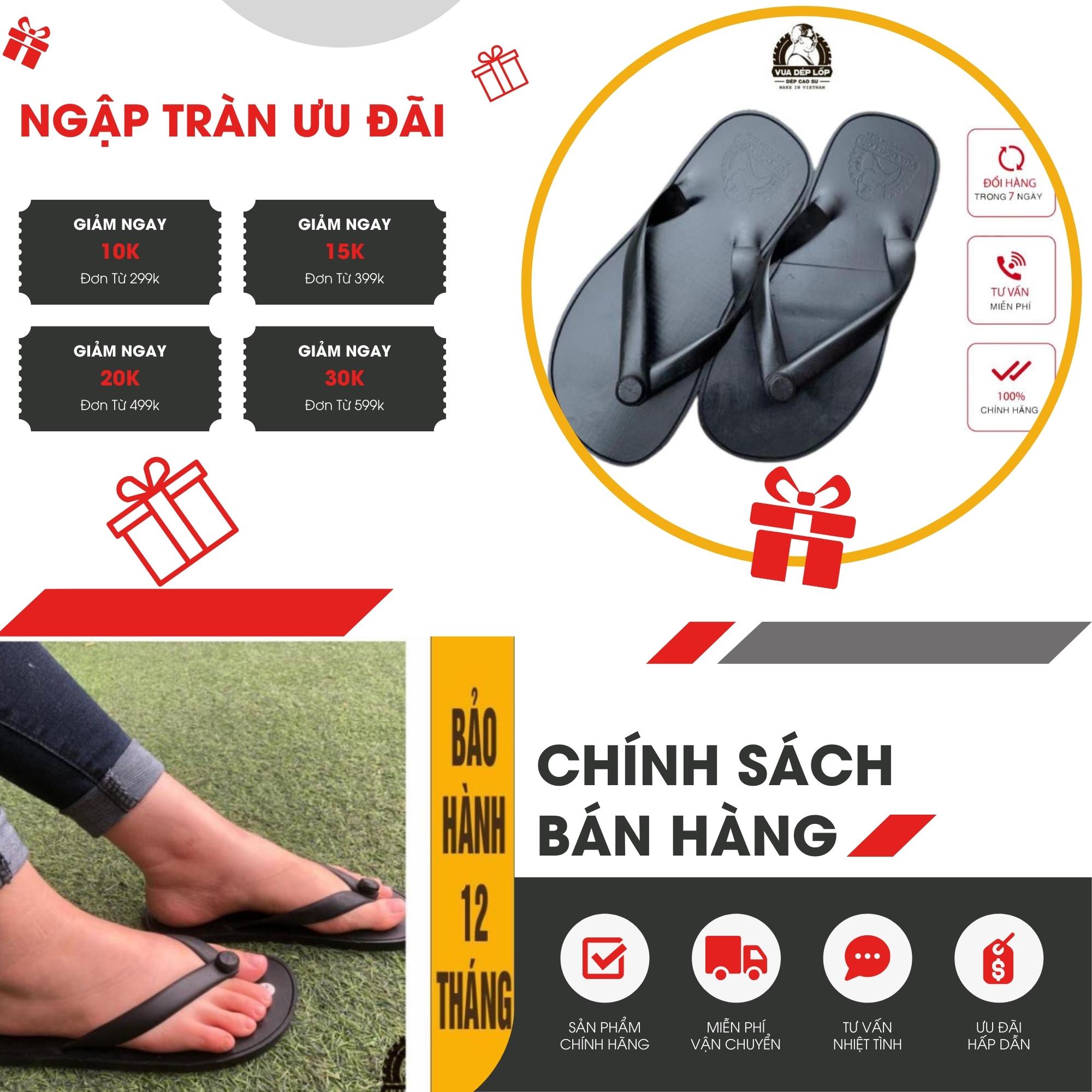 Tông quai núm vua dép lốp, được làm thủ công của vua dép lốp ảnh thật, bảo hành và sẵn hàng