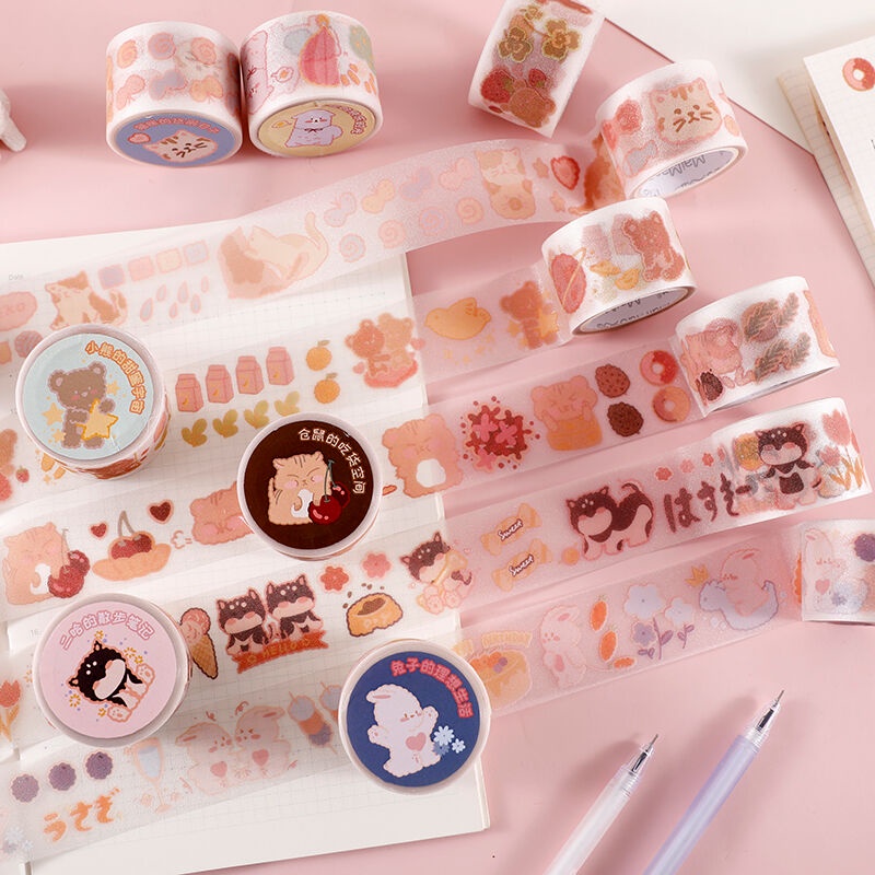 Đồ chơi Washi Tape In Hình Động Vật Siêu Xinh 3cm x 3m, Hình dán sticker Họa Tiết Động Vật Dễ Thương Trang Trí Nhật Ký, Sổ Tay