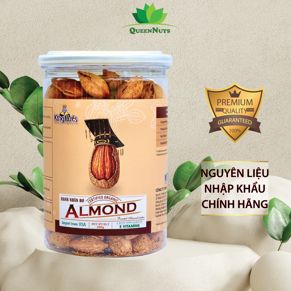Hạnh Nhân Rang Bơ 450g KingNuts - Nguyên Liệu Hạnh Nhân Nhập Mỹ Cao Cấp, Ăn Vặt Và Làm Quà Tặng Tuyệt Vời