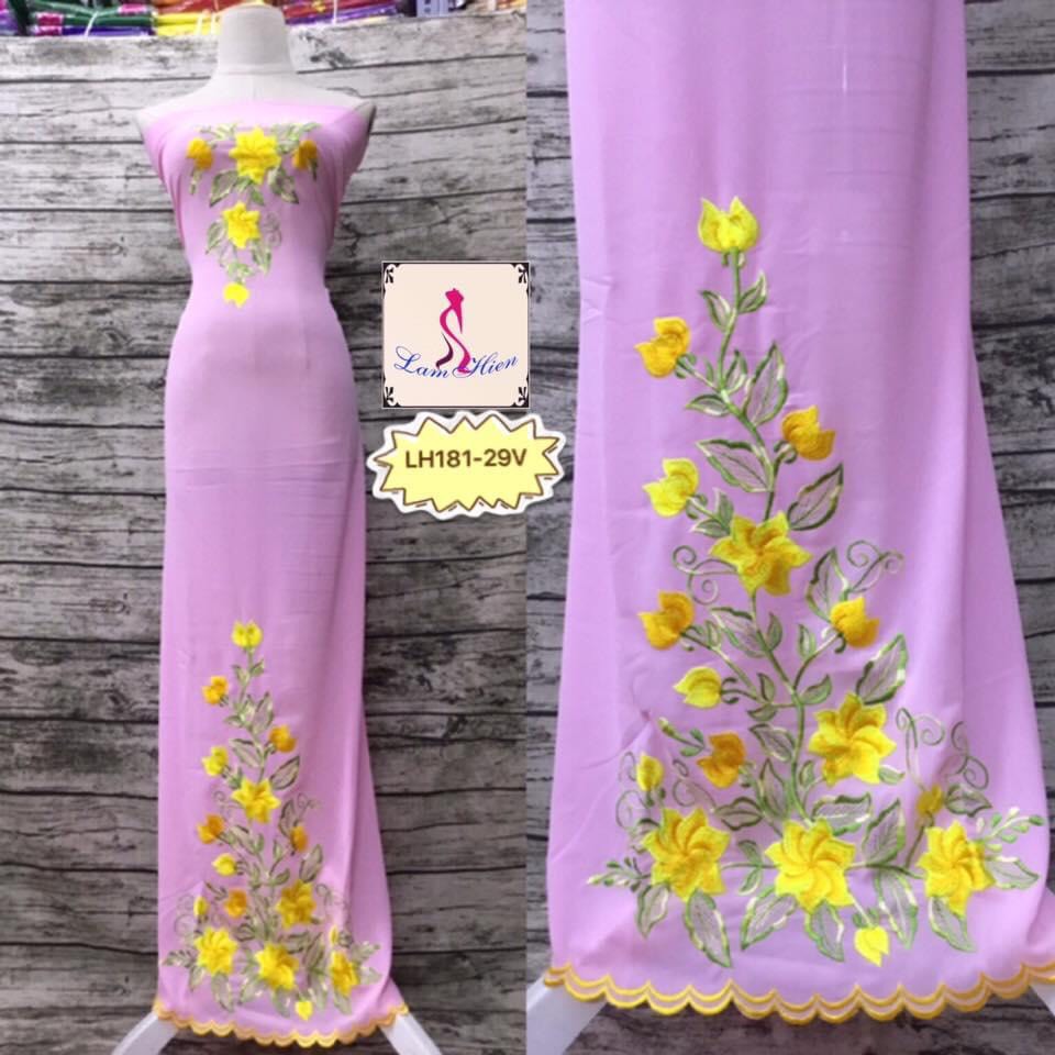 Lâm hiền-vải áo dài thêu lh181