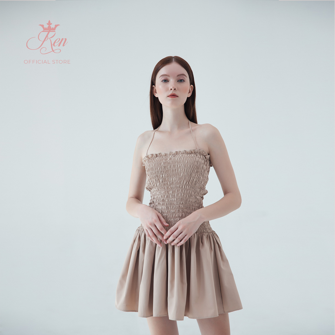 Ren by tee - đầm nhún thun dáng xòe