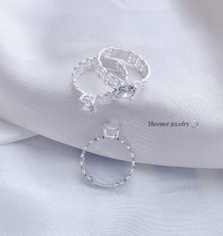 Nhẫn nữ Bạc Ta Kim tiền gắn đá ,Nhẫn Kim Tiền May Mắn , Hút Tài Lộc kiểu dáng đơn giản , thanh lịch sang chảnh.