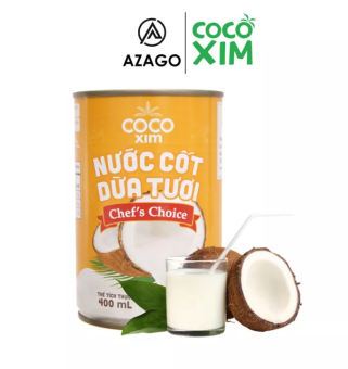 1 thùng (24 lon) nước cốt dừa tươi từ 100% dừa nguyên chất Cocoxim Chef's Choice 400ML - Lon màu vàng