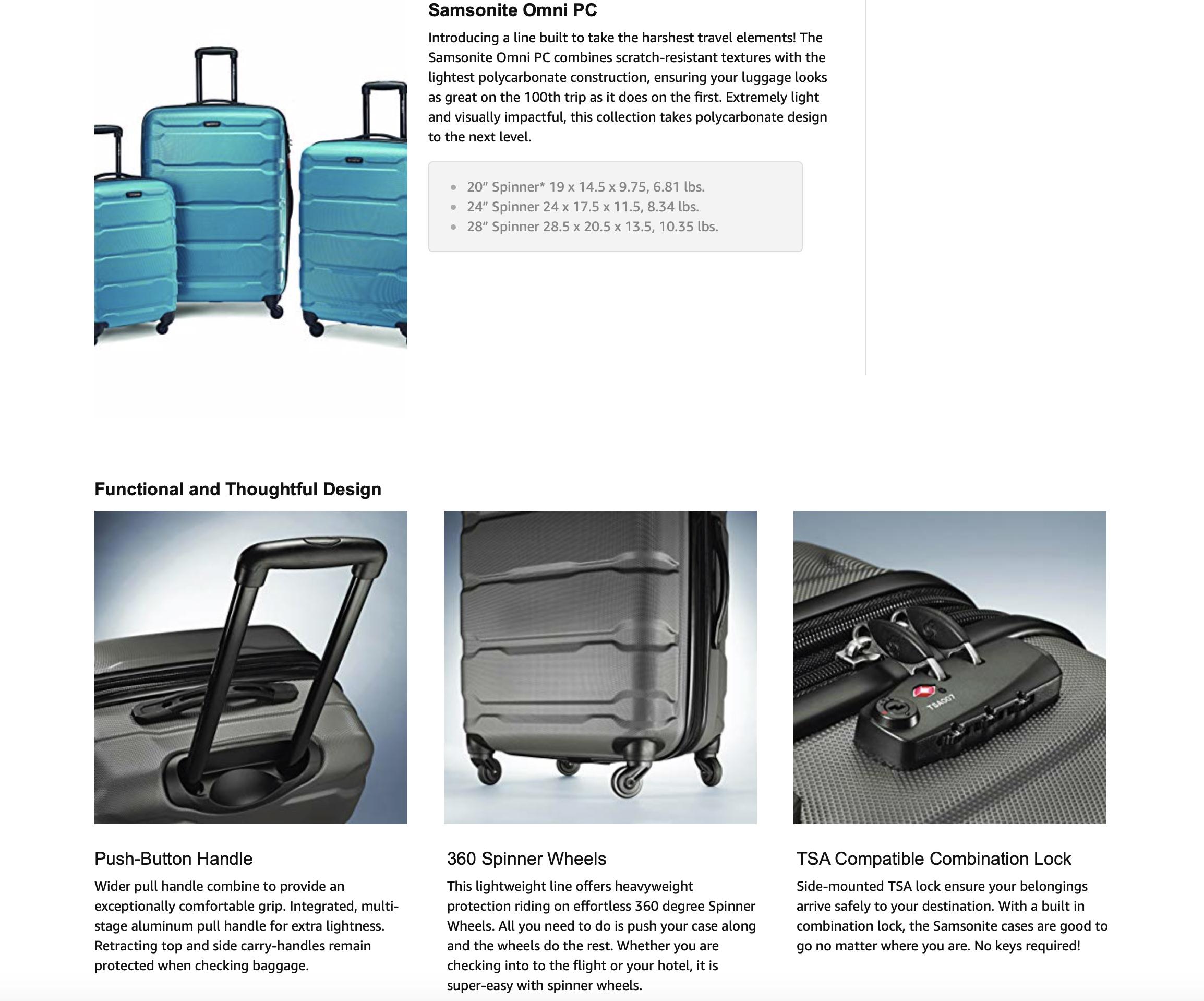 samsonite omni pc 28 spinner