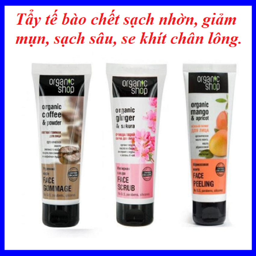 Tẩy tế bào chết Organic coffee 75ml, Tẩy tế bào chết toàn thân, da trắng sáng, mịn màng, tẩy tế bào chết cà phê