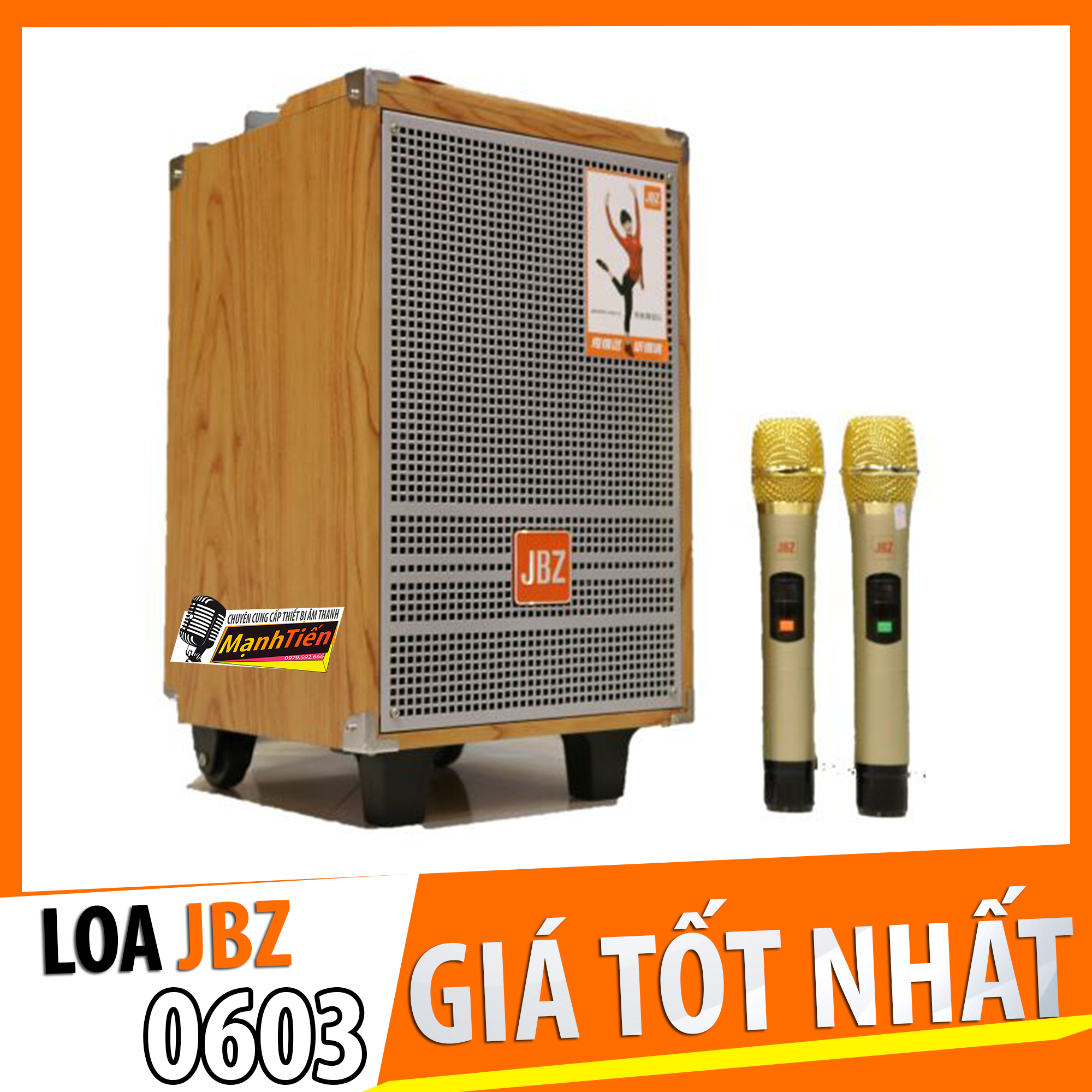 Loa kéo jbz jb 0603, loa kẹo kéo, loa kéo jbz jb+0603 nhỏ gọn, loa kéo di động thùng gỗ, loa karaoke uhf 2 micro, bass 2 tấc 20cm, công suất 150w, kết nối blutooth 4.0, sd thẻ nhớ mmc, usb, tùy chỉnh loa volume, bass, treble, echo.