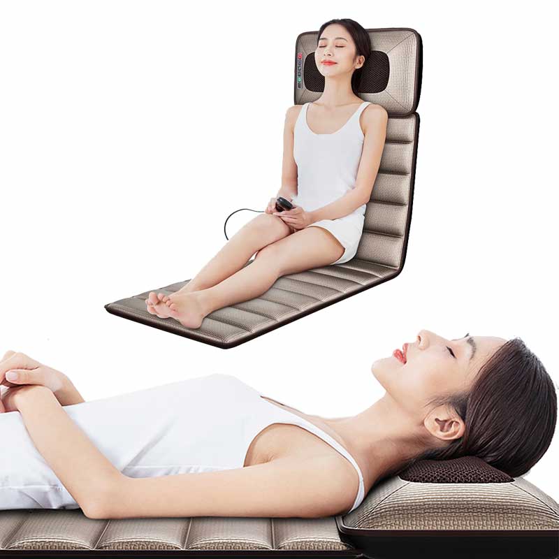 Nệm massage toàn thân Leerkang LEK918F hỗ trợ túi khí, hồng ngoại, gối có thể tháo rời, phù hợp các chiều cao khác nhau, chính hãng