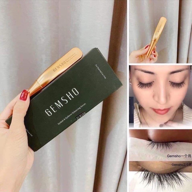 Gel siêu dưỡng mọc và dài mi gemsho - dưỡng cho đôi mi dài dày cong vuốt sau 15 ngày