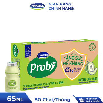 2 Thùng Sữa Chua Uống Probi Dưa Gang Chai 65ml 50 chai/thùng