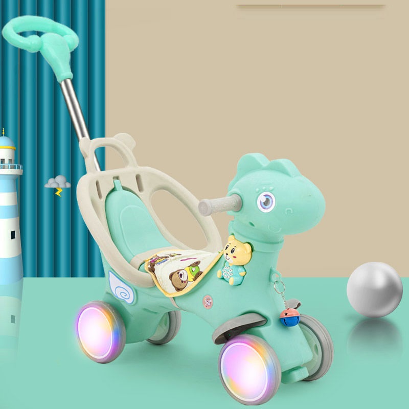 [Siểu rẻ] NGỰA BẬP BÊNH CÓ TỰA, CÓ CÁN ĐẨY, CÓ NHẠC - BÁNH PHÁT SÁNG CAO CẤP