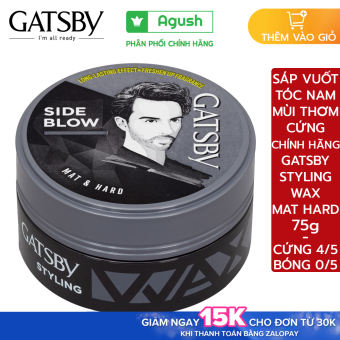 Sáp vuốt tóc nam mùi thơm chính hãng giá rẻ Gatsby Styling Wax Mat & Hard hộp sáp lọ to 75g vuốt tóc khô giữ nếp cứng tạo kiểu Side Blow bôi tạo nếp tóc không bóng cho nam gốc nước không bết dễ rửa sạch thơm trái cây