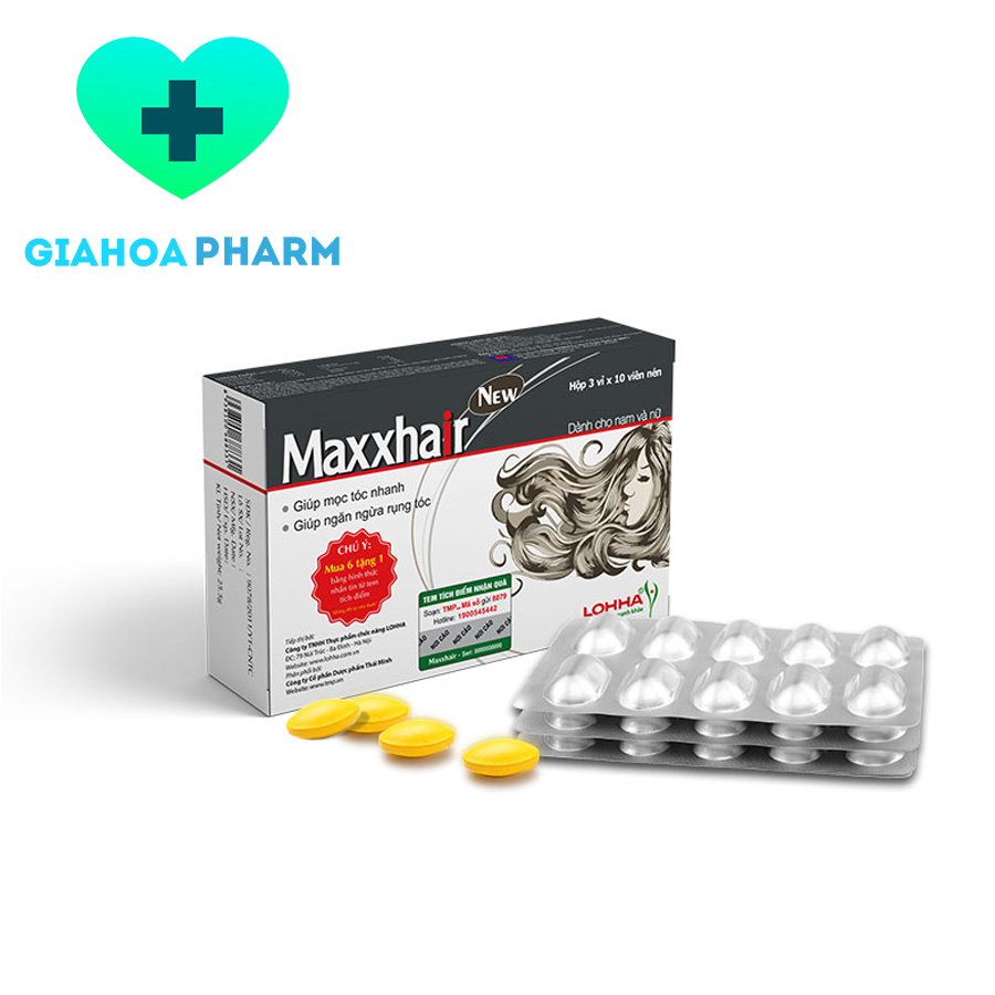 [HCM]Maxxhair - Viên uống hỗ trợ mọc tóc giúp tóc chắc khoẻ và giảm nguy cơ rụng tóc - Chưa cào tem