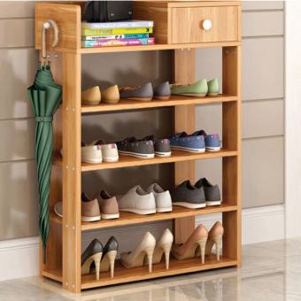 Kệ để giày, tủ đựng giày dép Chất Liệu Gỗ Công Nghiệp Cao Cấp Màu Sắc Gỗ Tự Nhiên Sang Trọng - Giá Để Giày Dép, Kệ Để Giày Gỗ 5 Tầng Có Ngăn Kéo
