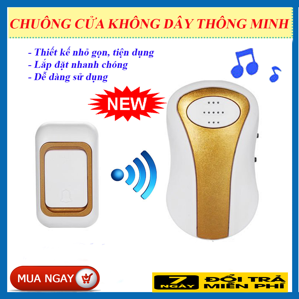Chuông Báo Khách Không Dây, Chuong Bao Dong Khong Day. Chuông báo dành cho bệnh nhân, người già, tiện ích, thiết kế nhỏ gọn dễ dàng sử dụng, lỗi 1 đổi 1, MUA NGAY!!!