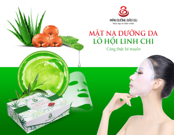 Đắp mặt nạ Lô Hội Linh Chi từ thảo dược tự nhiên Hộp 10 miếng - Hàng Chính Hãng