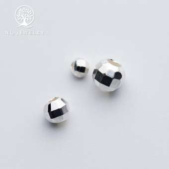 Combo 4 charm bi bạc đa giác trơn xỏ ngang - NQ Jewelry