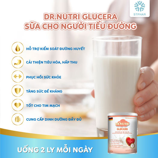 Freeship_Sữa bột cho người tiểu đường Dr Nutri Glucera 900g
