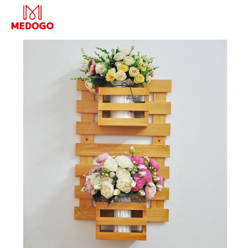 Kệ gỗ treo tường ban công, kệ trang trí MEDOGO, giá gỗ thông treo tường trang trí , ngoại thất đẹp, treo cây, hoa