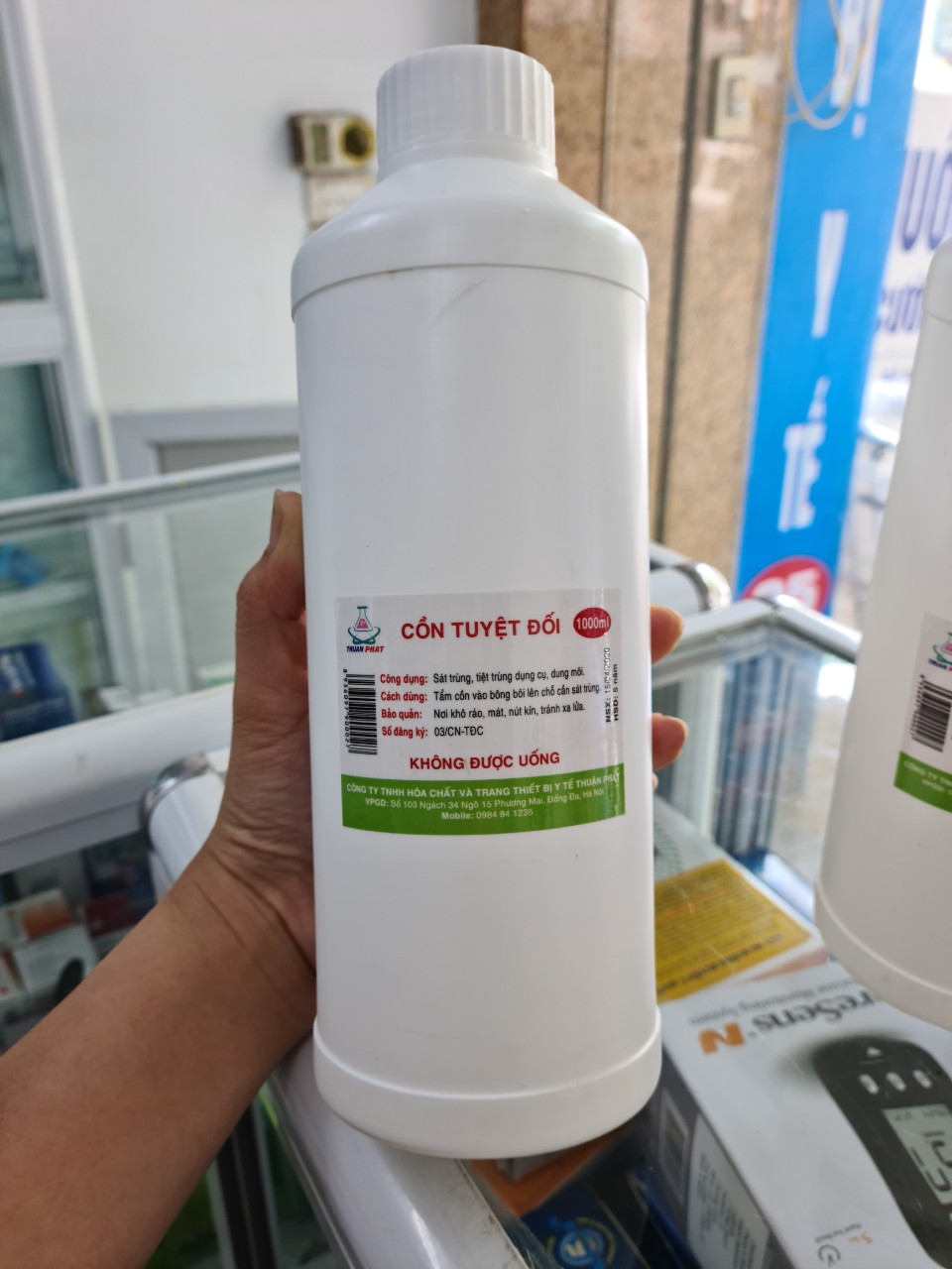 1000ml cồn tuyệt đối 1 LÍT