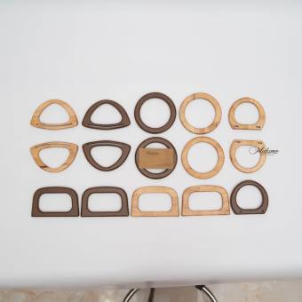 Cặp qoai gỗ làm túi xách Macrame, quai gỗ làm túi, phụ kiện làm túi