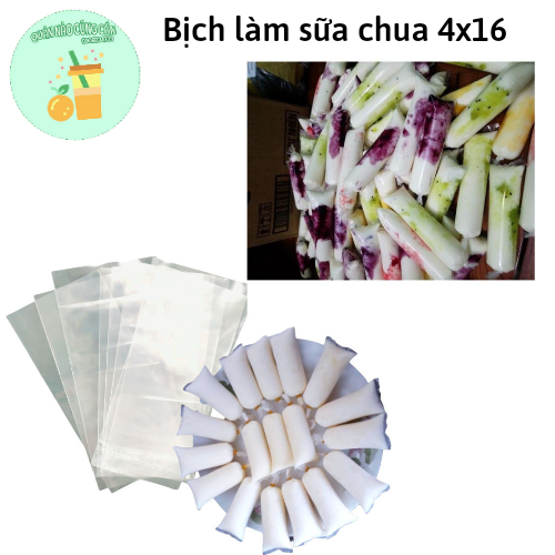 500gr túi nilong dài 4x16 cm làm sữa chua tiện lợi ,-quannaocungcan